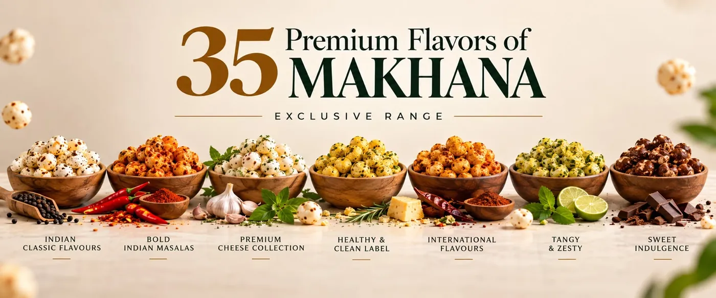 35 flavoured makhana recipes from a makhana third party manufacturer for private label brands