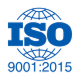 ISO 9001 certification logo symbolizing quality management standards.