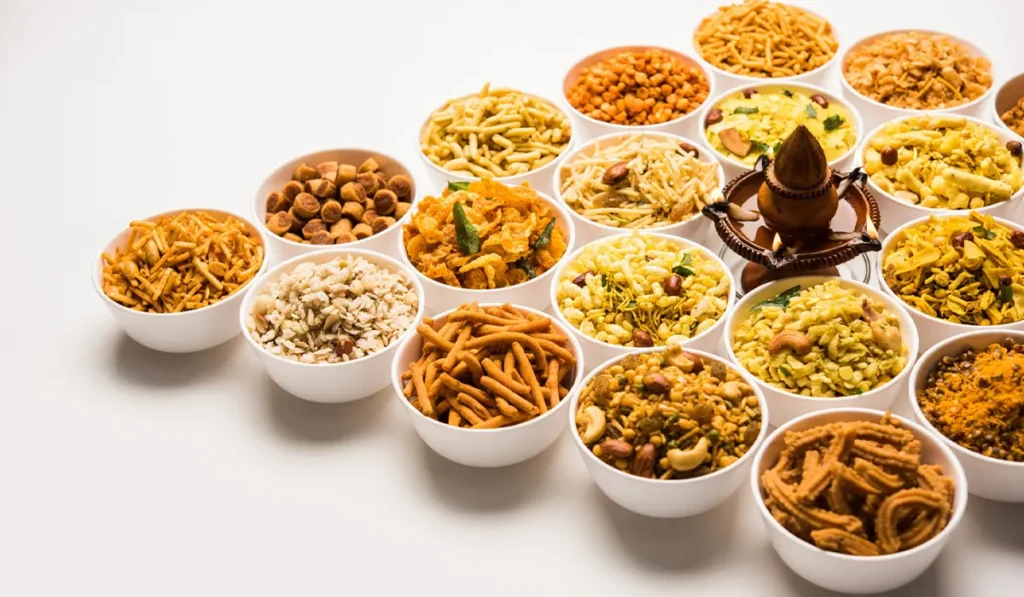 Assorted Indian snack and namkeen bowls – Launch My Brand snack manufacturing categories