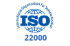ISO 22000 and HACCP certification logo representing hygiene and traceability standards